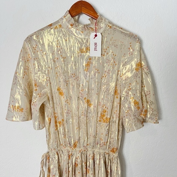 Zadig & Voltaire Roze Floral Lamé Dress - Picture 5 of 11